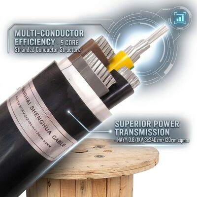 IP68 방수 PVC 절연 전력 케이블 0.6/1kV 4x25mm2 지중 직접 매설 공급자