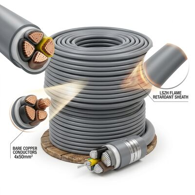 LSZH 저연 무할로겐 PVC 절연 케이블 0.6/1kV 4심 4x50mm2 내화 공급자