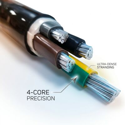 IP68 방수 PVC 절연 전력 케이블 0.6/1kV 4x25mm2 지중 직접 매설 공급자