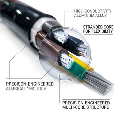 LSZH 저연 무할로겐 PVC 절연 케이블 0.6/1kV 4심 4x50mm2 내화 공급자