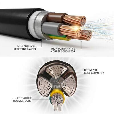Oil Resistant Chemical Resistant PVC Insulated Cable 450/750V 3 Core Industrial Use 공급자