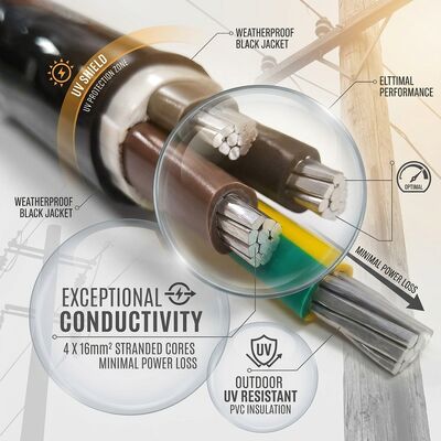 NYY 4x50mm2 Weather Resistant PVC Insulated Cable Aerial Installation 0.6/1kV IEC60502 공급자