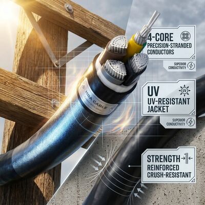 ABC 4x35mm2 UV Stabilized PVC Insulated Aerial Bundled Cable Overhead 0.6/1kV IEC60502 공급자
