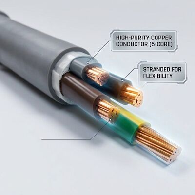 N2XCH-J 5x16mm2 Low Smoke Zero Halogen PVC Insulated Cable Tunnel 0.6/1kV IEC60502 공급자