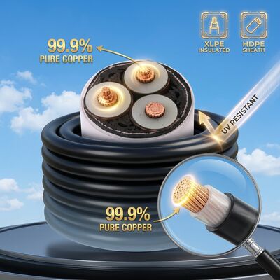 UV 저항 XLPE 절연 가공 배선용 집합 오버헤드 전력 케이블 0.6/1kV 공급자