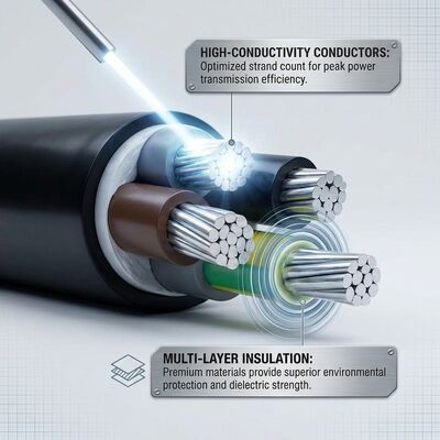 IP68 PVC Insulated Submersible Cable 4x10mm2 Underwater Pump 0.6/1kV IEC60502